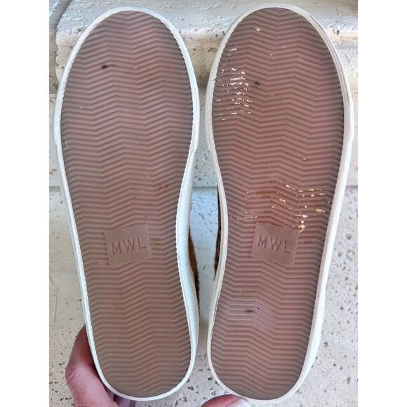 Madewell Sidewalk Low Top Spot Calf Hair Lace Up Sneakers Brwn Blck Sz W 7/M 5.5 - Picture 14 of 15